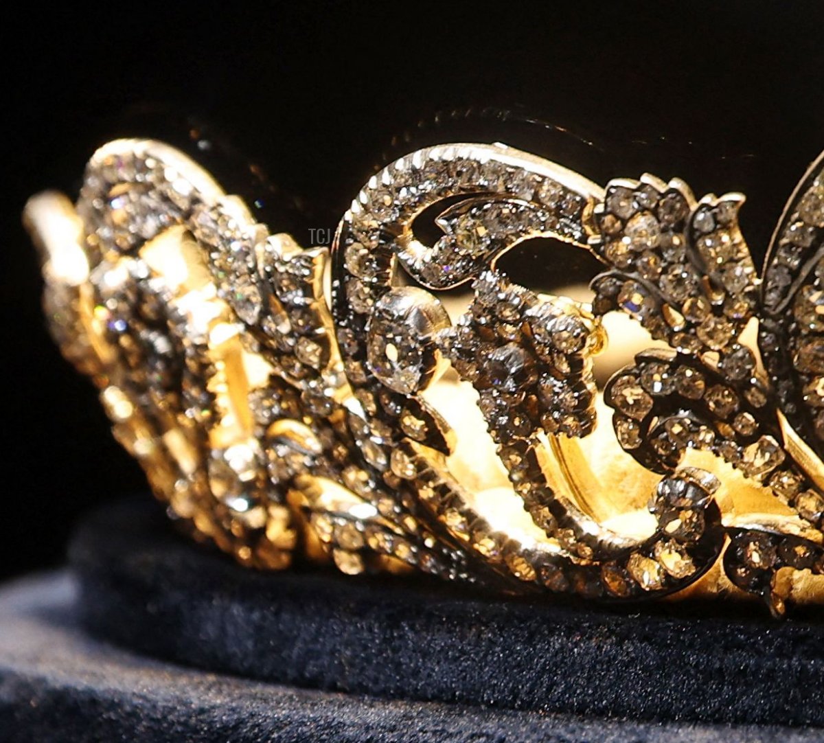 The Spencer Tiara, worn by Princess Diana on her wedding day, goes on view at Sotheby's on May 27, 2022 in London, England