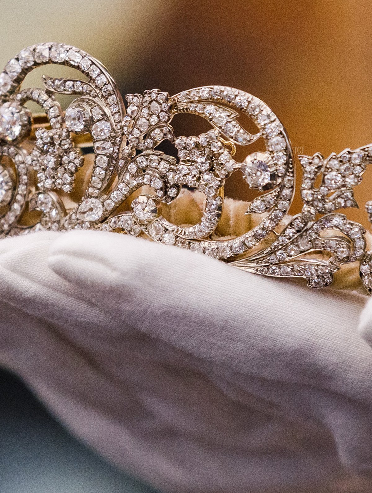 The Spencer Tiara, worn by Princess Diana on her wedding day, goes on view at Sotheby's on May 27, 2022 in London, England