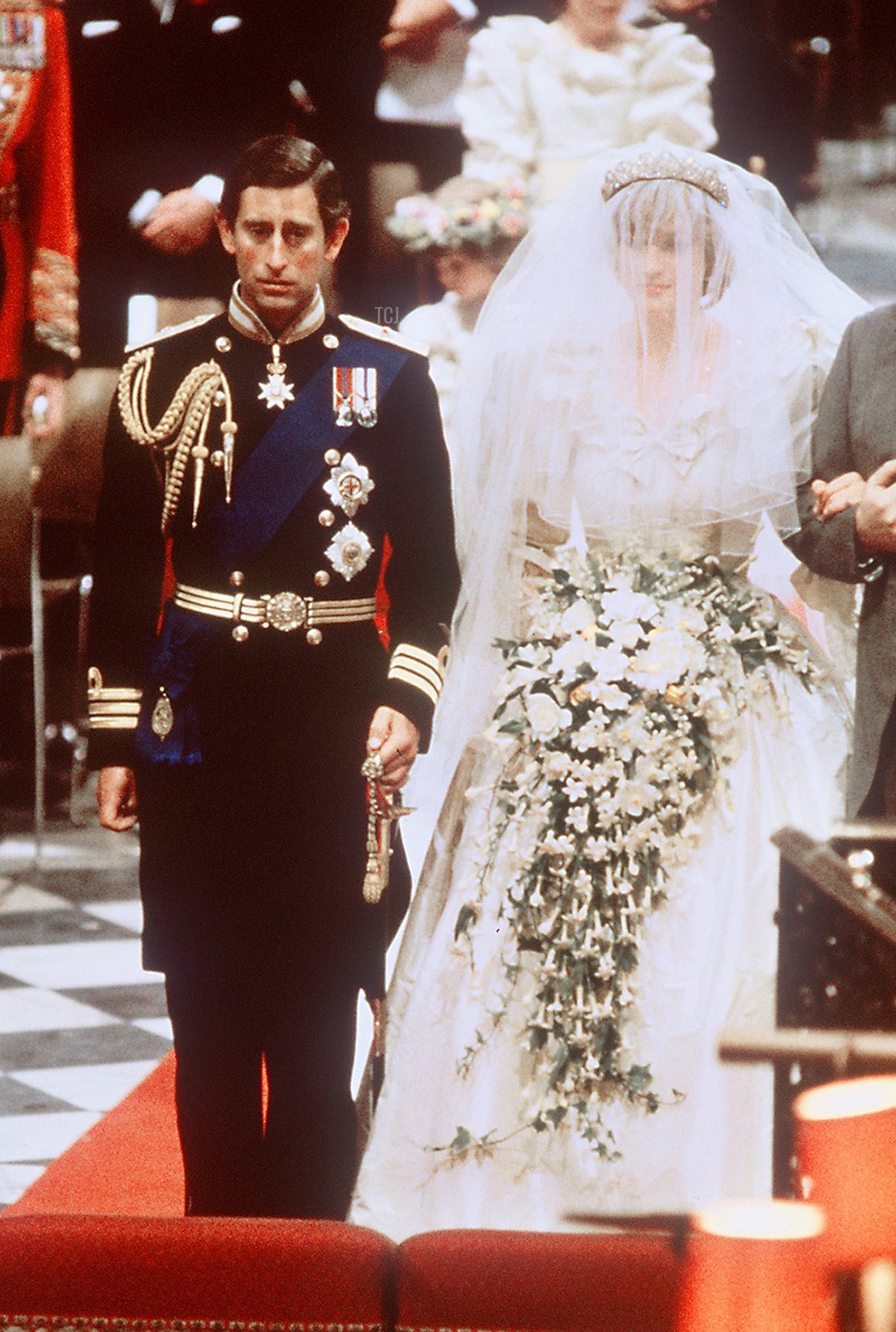 Picture of Lady Diana, Princess of Wales with Prince Charles of Wales at their wedding at St Paul Cathedral in London in this file photo dated 29 July 1981