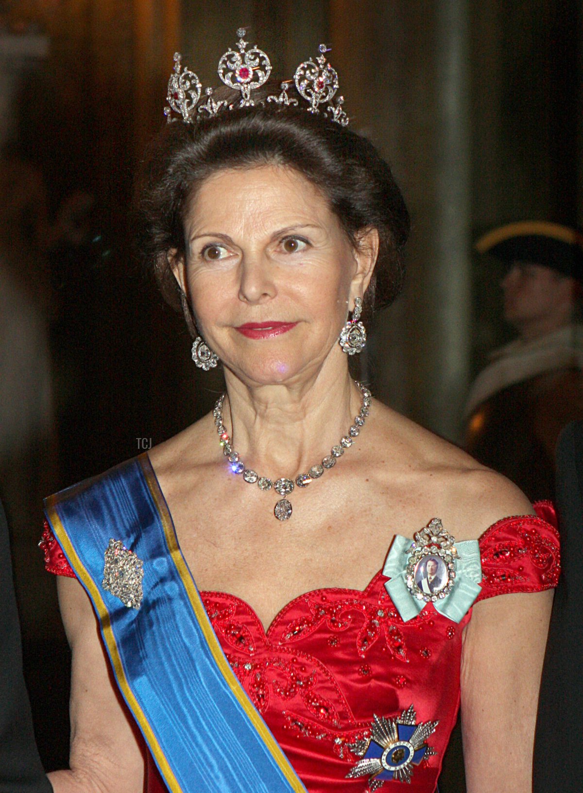Queen Silvia smiles during a gala for the Greek President at the Royal Palace in Stockholm, Sweden, 20 May 2008