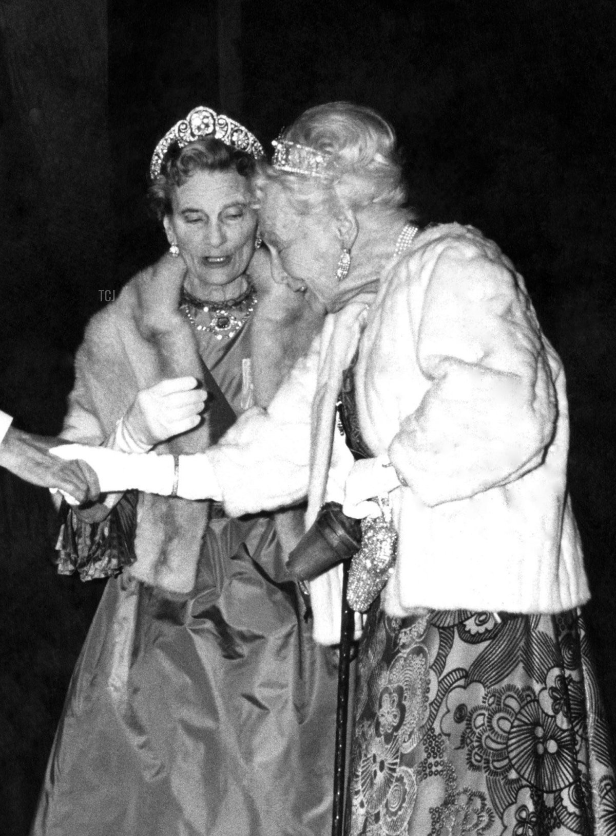 The Duchess of Gloucester and the Countess of Athlone attend the Silver Jubilee Gala Performance at Covent Garden, May 1977
