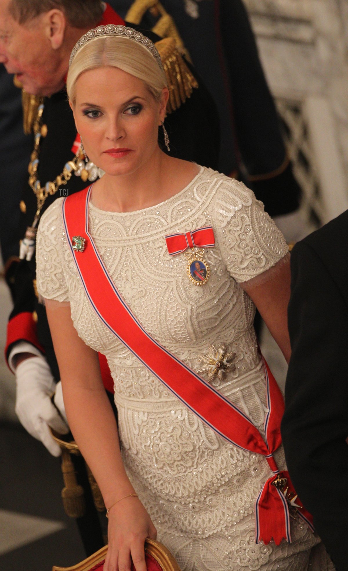 Crown Princess Mette-Marit of Norway attends a Gala Dinner to celebrate Queen Margrethe II of Denmark's 40 years on the throne at Christiansborg Palace Chapel on January 15, 2012 in Copenhagen, Denmark