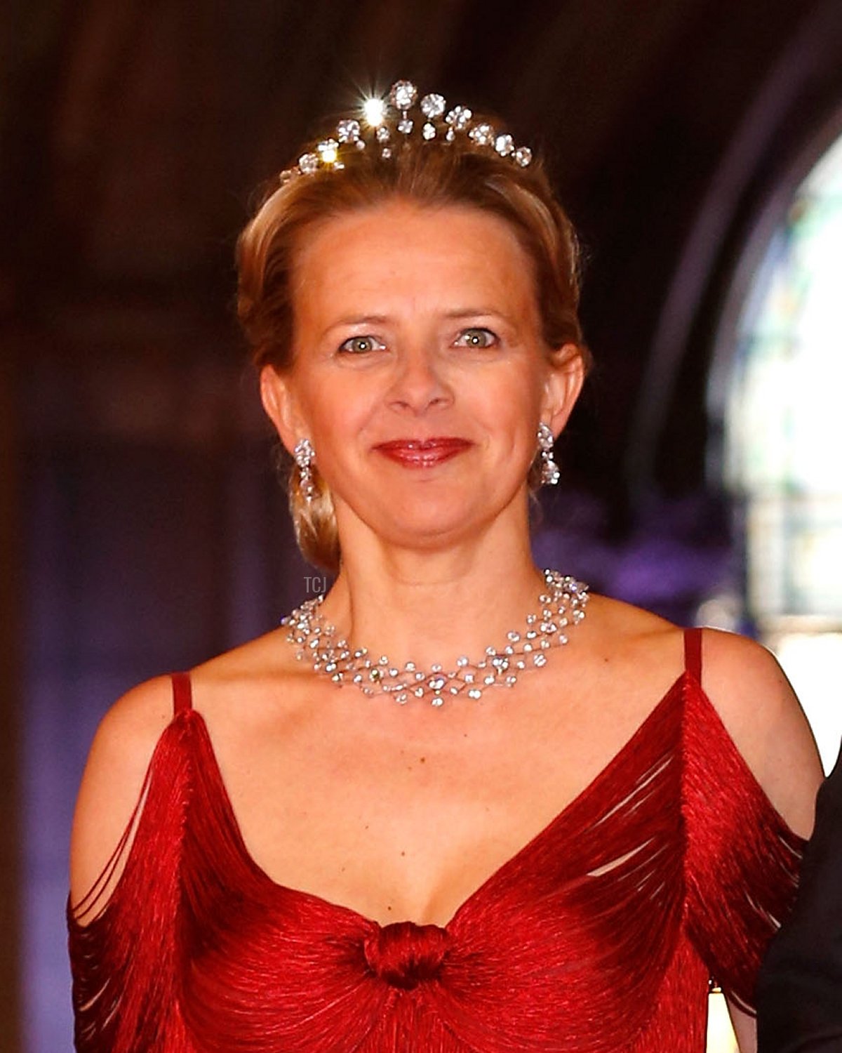 Princess Mabel of Orange-Nassau poses on April 29, 2013 as she arrives to attend a dinner at the National Museum (Rijksmuseum) in Amsterdam hosted by Queen Beatrix of the Netherlands on the eve of her abdication