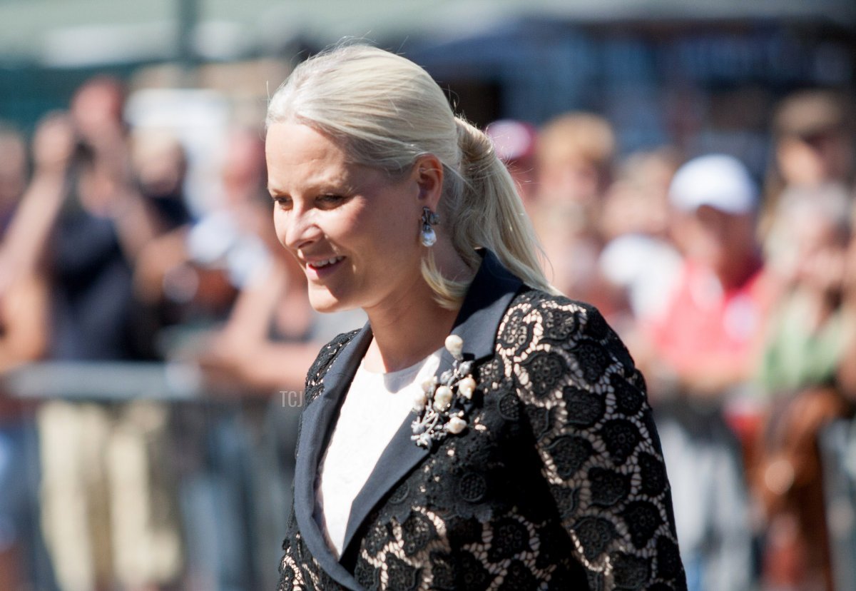 Crown Princess Mette-Marit of Norway arrives for a memorial service at Oslo cathedral, on July 22, 2015 as Norway marks the fourth anniversary of the bombing of the government buildings in Oslo, and shooting at the Labor Party youth camp on Utoeya island, killing in total 77 people
