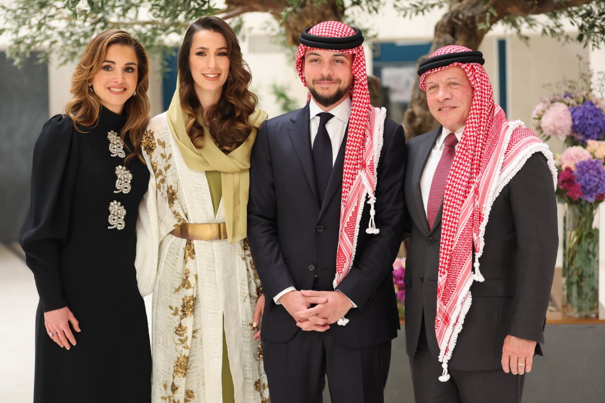 During His Royal Highness Crown Prince Al Hussein's engagement to Ms Rajwa Khaled bin Musaed bin Saif bin Abdulaziz Al Saif, in Riyadh, in the presence of Their Majesties King Abdullah II and Queen Rania