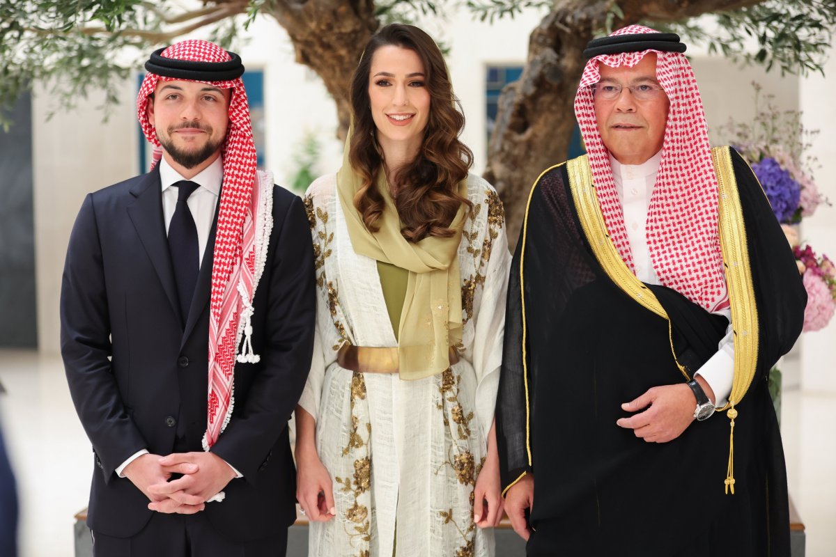 During His Royal Highness Crown Prince Al Hussein's engagement to Ms Rajwa Khaled bin Musaed bin Saif bin Abdulaziz Al Saif, in Riyadh, in the presence of Their Majesties King Abdullah II and Queen Rania