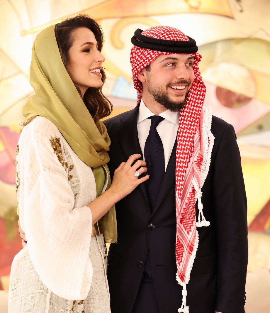 During His Royal Highness Crown Prince Al Hussein's engagement to Ms Rajwa Khaled bin Musaed bin Saif bin Abdulaziz Al Saif, in Riyadh, in the presence of Their Majesties King Abdullah II and Queen Rania