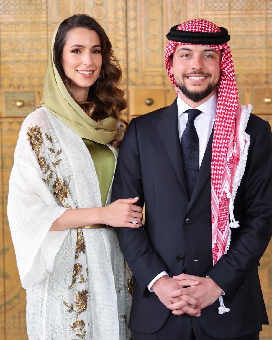 During His Royal Highness Crown Prince Al Hussein's engagement to Ms Rajwa Khaled bin Musaed bin Saif bin Abdulaziz Al Saif, in Riyadh, in the presence of Their Majesties King Abdullah II and Queen Rania