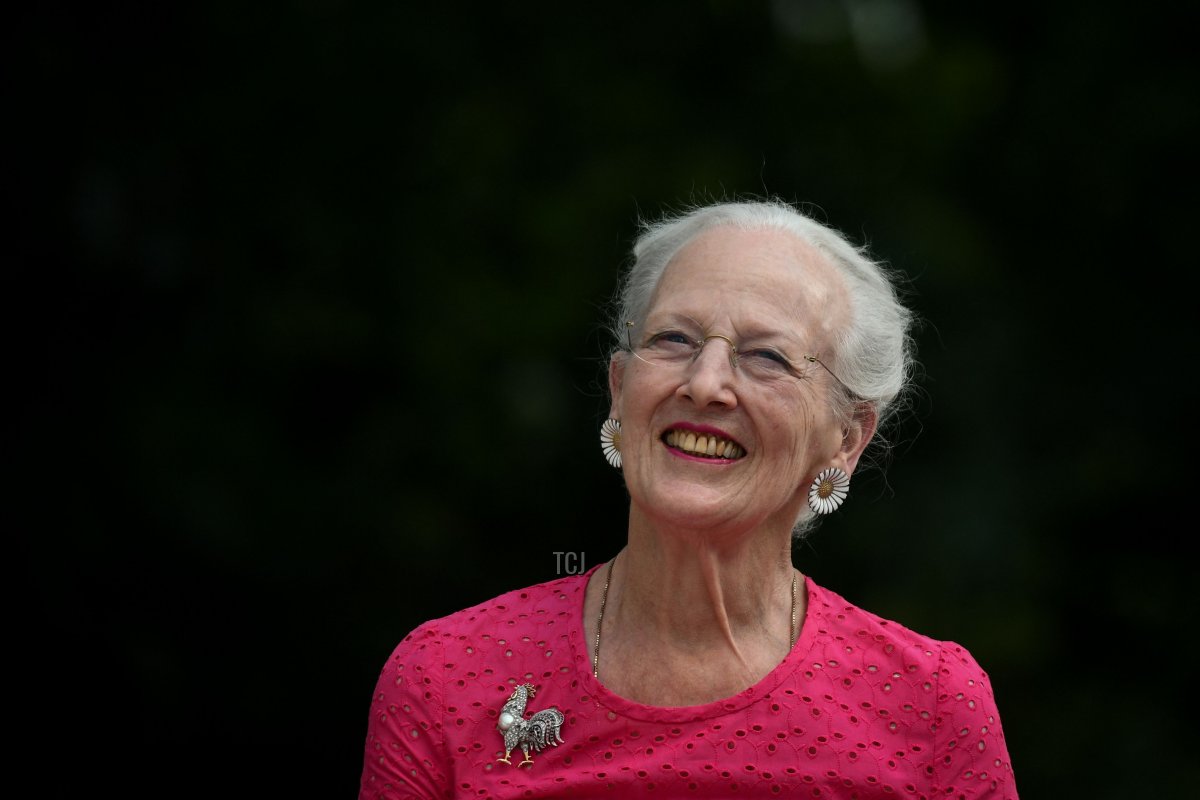 Queen Margrethe II of Denmark looks on at the Henri Martin museum where she comes to inaugurate her works, in Cahors, southern France, on August 17, 2022