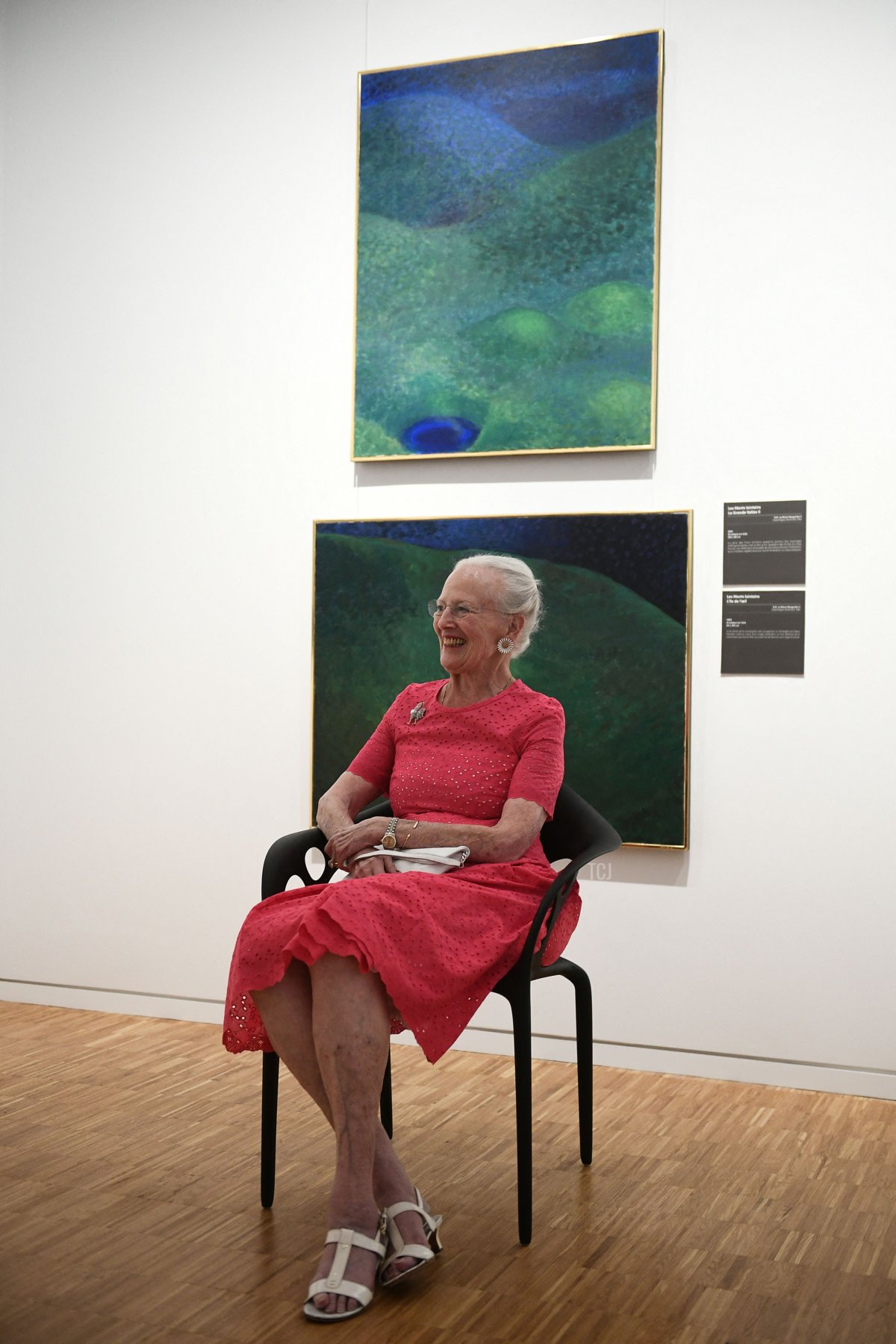 Queen Margrethe II of Denmark inaugurates her works at the Henri Martin museum, in Cahors, southern France, on August 17, 2022