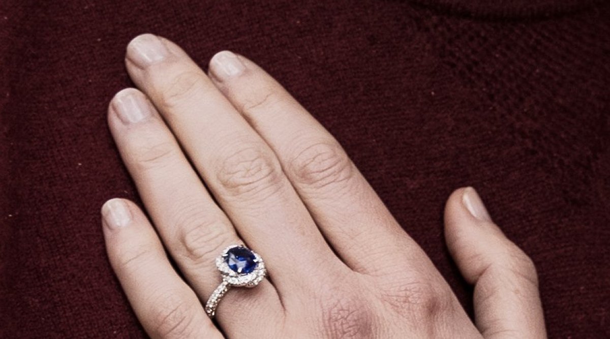 Princess Maria-Laura of Belgium and her husband-to-be William Isvy posing for the photographer after announcing their wedding