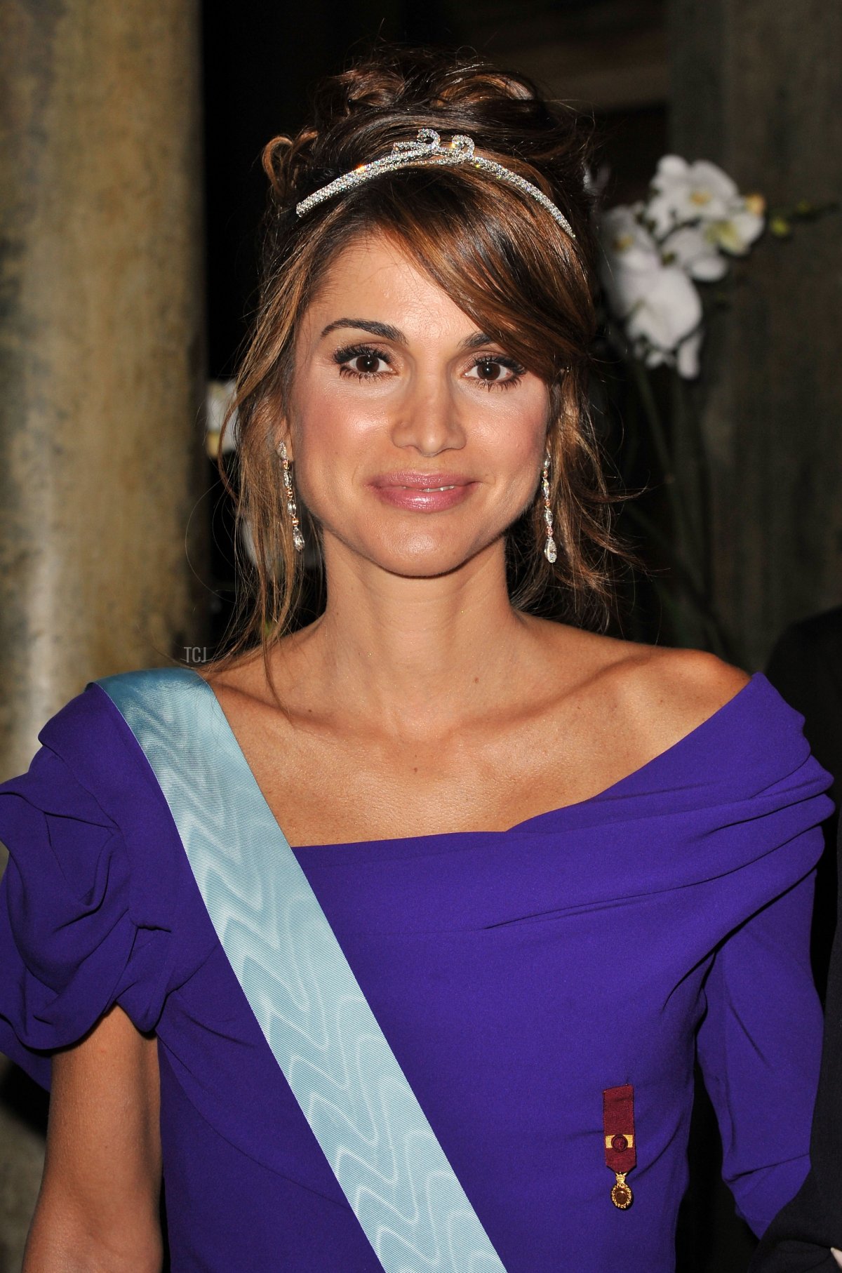 Queen Rania of Jordan attends the Wedding Banquet for Crown Princess Victoria of Sweden and her husband prince Daniel at the Royal Palace on June 19, 2010 in Stockholm, Sweden