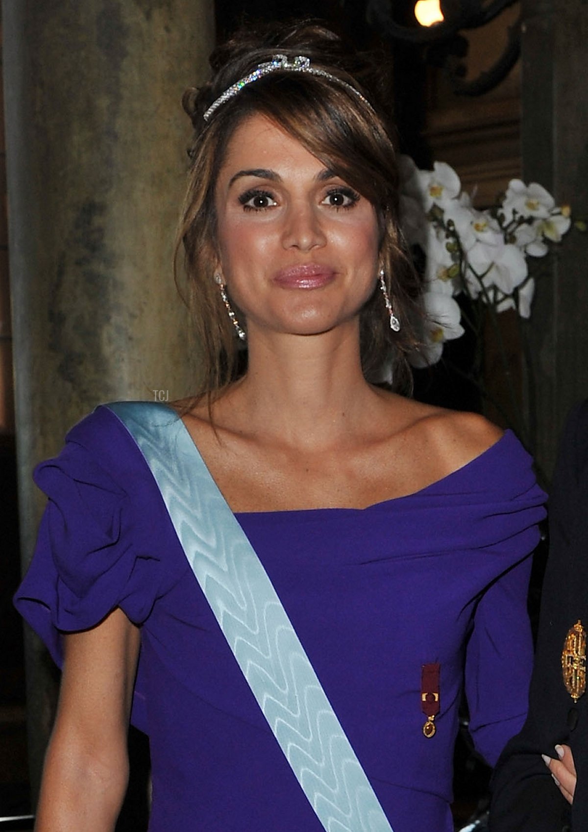 Queen Rania of Jordan attends the Wedding Banquet for Crown Princess Victoria of Sweden and her husband prince Daniel at the Royal Palace on June 19, 2010 in Stockholm, Sweden