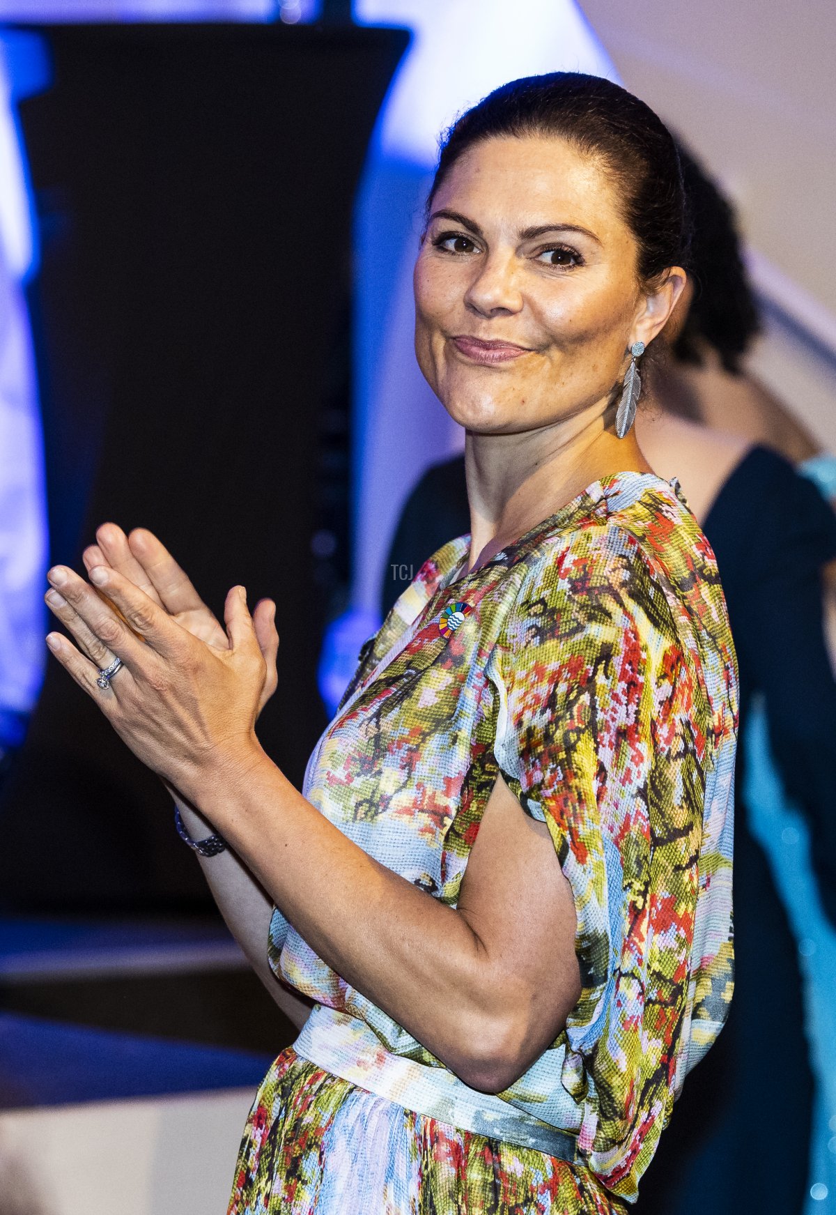 Crown Princess Victoria of Sweden attends Stockholm Junior Water Prize Award Ceremony 2022 at Norra Latin on August 30, 2022 in Stockholm, Sweden