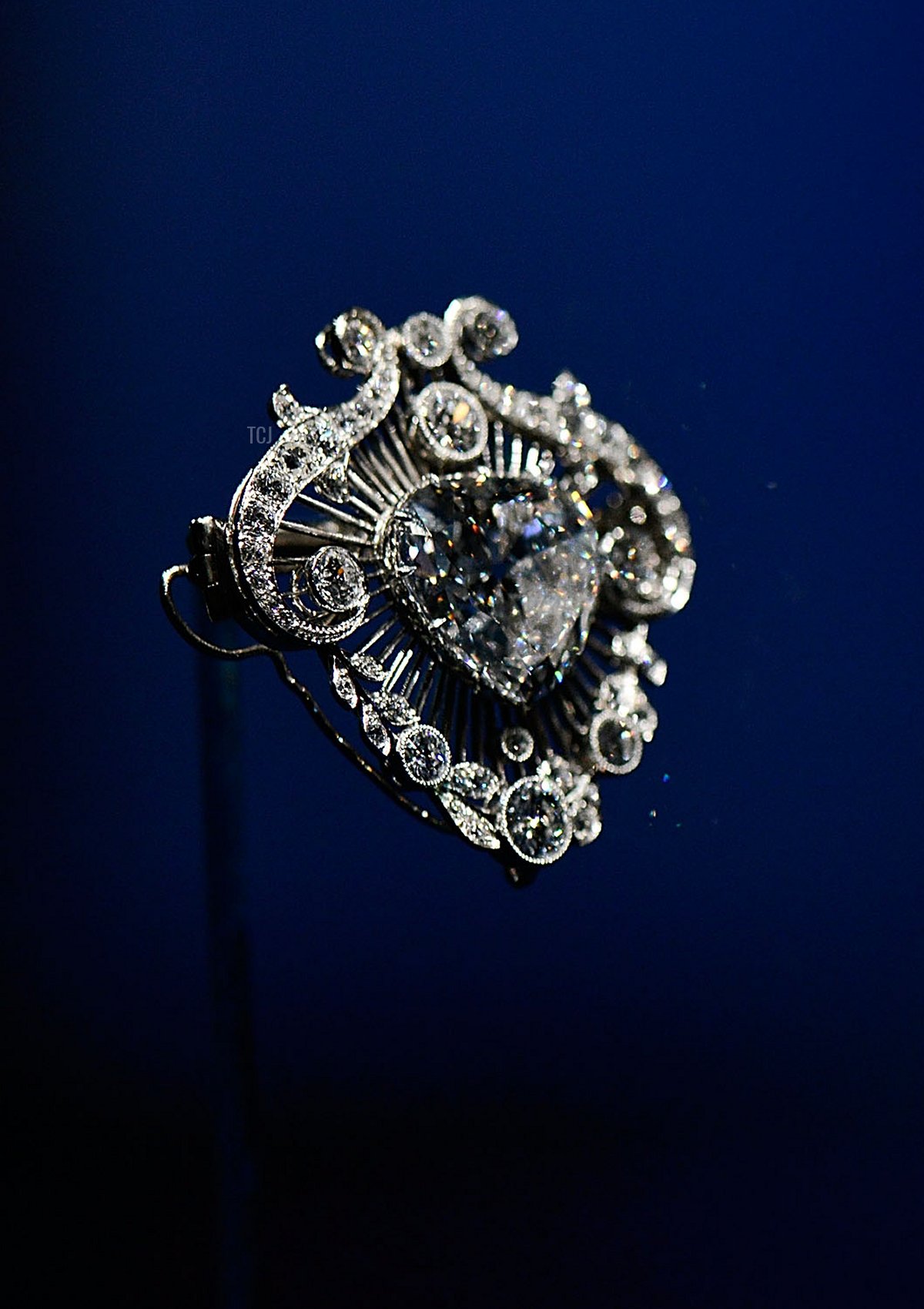 The Cullinan V brooch on display in the Diamonds: A Jubilee Celebration exhibition which forms part of the summer opening of Buckingham Palace on June 28, 2012 in London, England