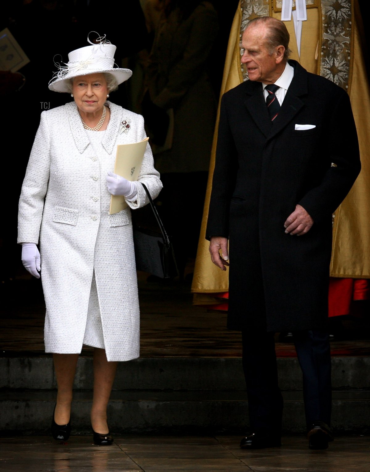 Queen Elizabeth II and Prince Phillip, The Duke of Edinburgh leave Westminster Abbey after a service celebrating their 60th Diamond Wedding Anniversary on November 19, 2007 in London, England