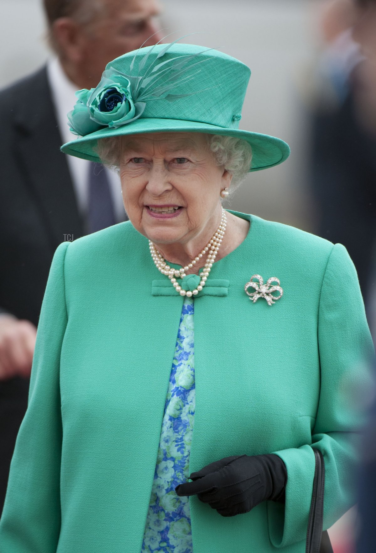 Queen Elizabeth II arrives at Baldonnel Airport on May 17, 2011 in Dublin, Ireland. The Queen's visit, accompanied by The Duke of Edinburgh, is the first by a monarch since 1911