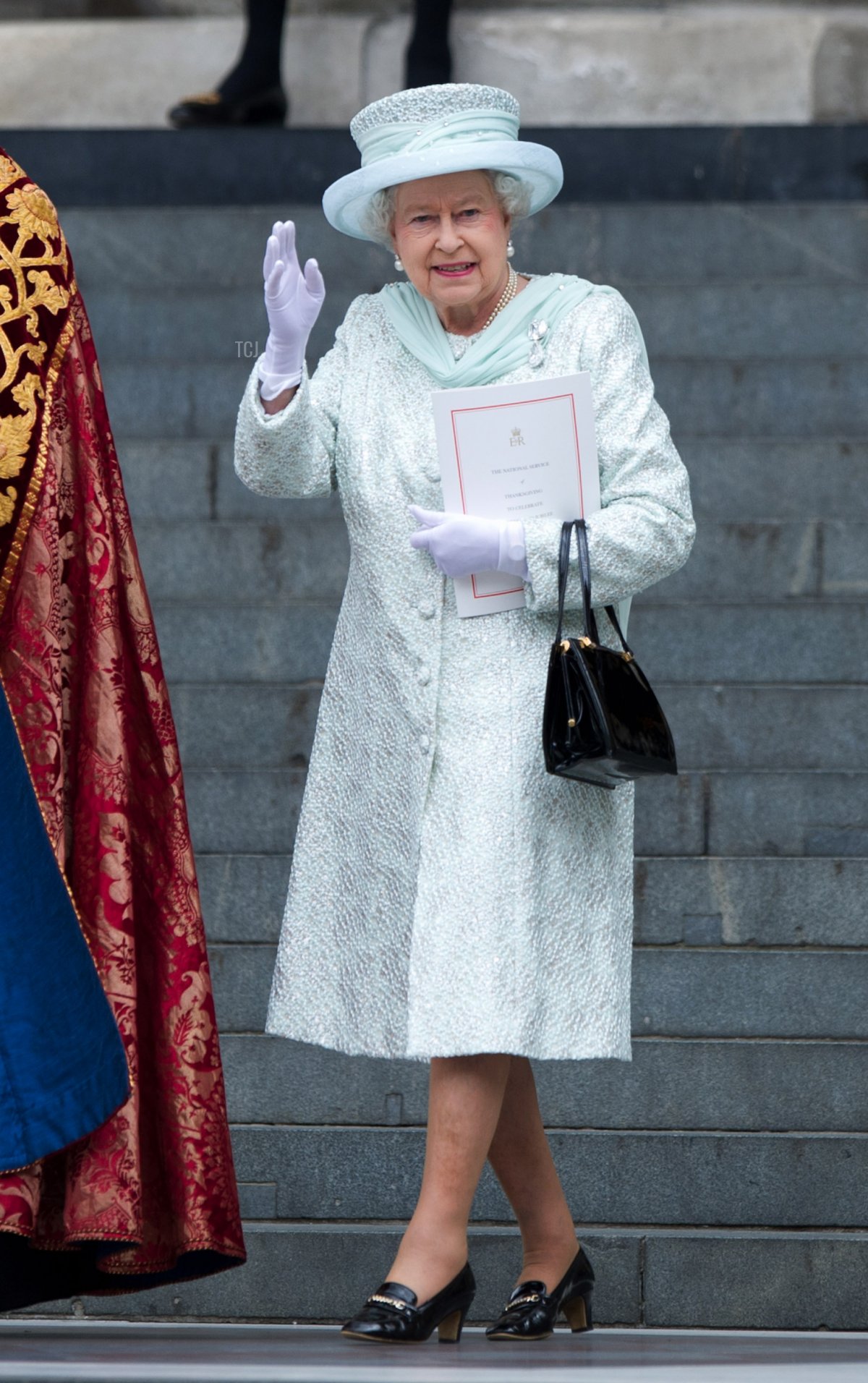 Queen Elizabeth II leaves a Service Of Thanksgiving at St Paul's Cathedral on June 5, 2012 in London, England