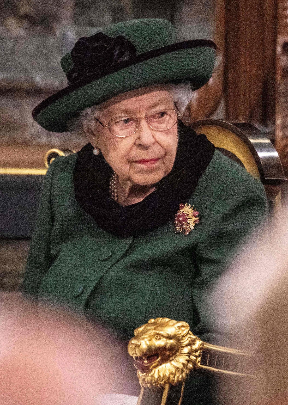 Britain's Queen Elizabeth II attends a Service of Thanksgiving for her late husband, Britain's Prince Philip, Duke of Edinburgh, at Westminster Abbey in central London on March 29, 2022