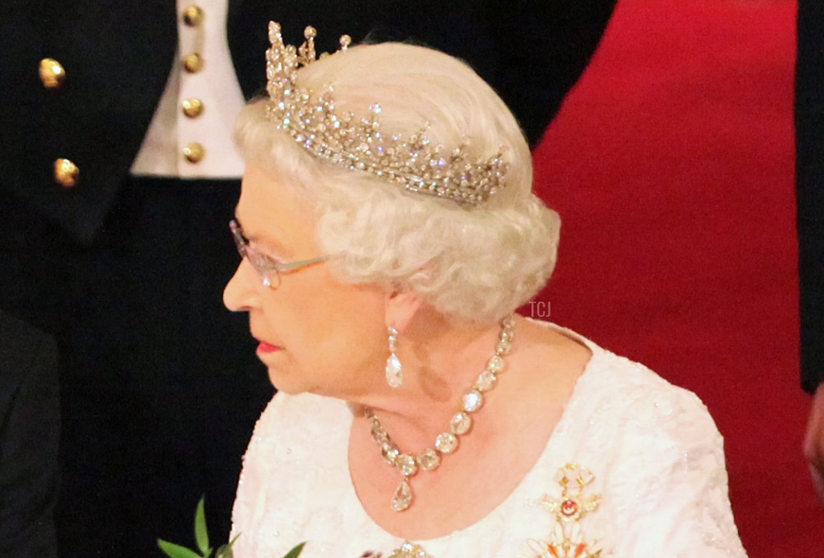 Queen Elizabeth II and President of Turkey Abdullah Gul (left) attend a State Banquet at Buckingham Palace, London, on the first day of his State Visit to the UK on November 22, 2011