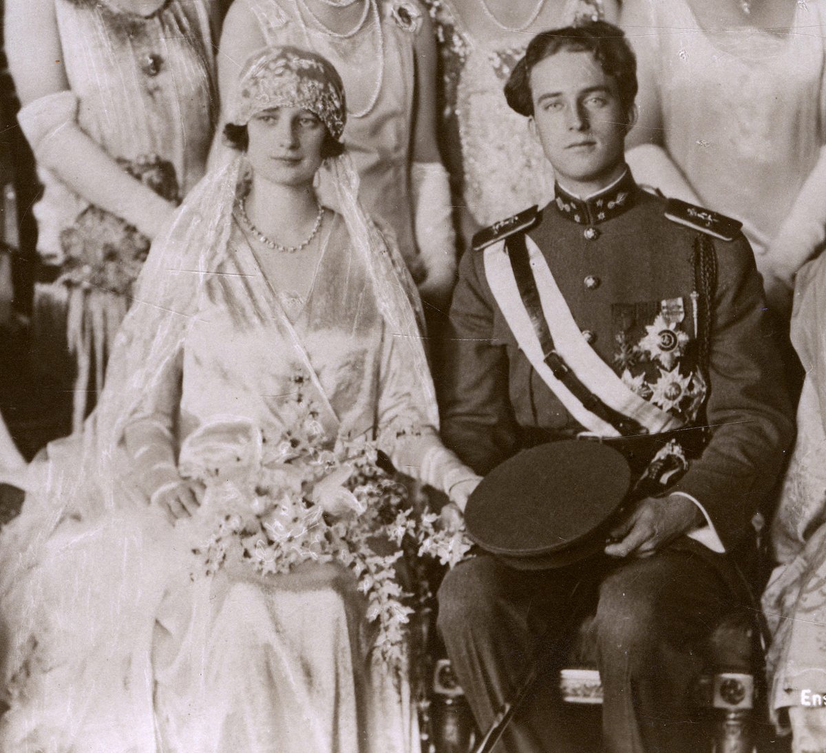 Wedding portrait of King Leopold III and Queen Astrid of Belgium, 1926