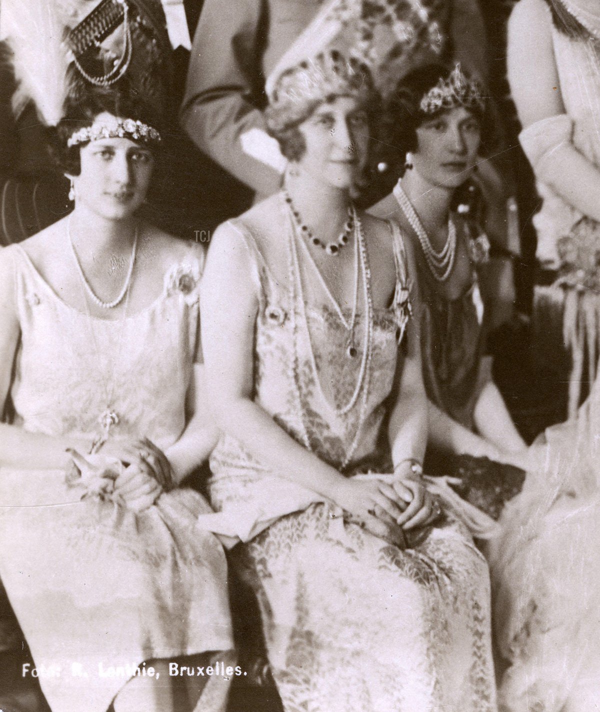 Group wedding portrait of King Leopold III and Queen Astrid of Belgium, 1926