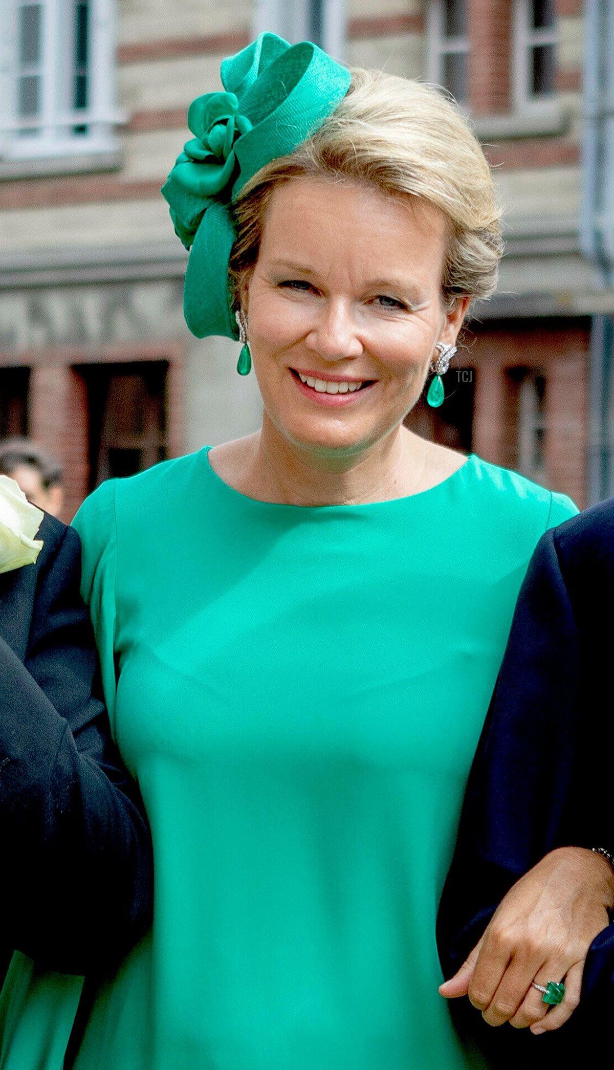 King Filip and Queen Mathilde of Belgium arrive at the Eglise Saint-Michel in Pont-l Eveque, on September 03, 2022, to attend the wedding of Count Charles Henri d'Udekem d'Acoz and Caroline Philippe