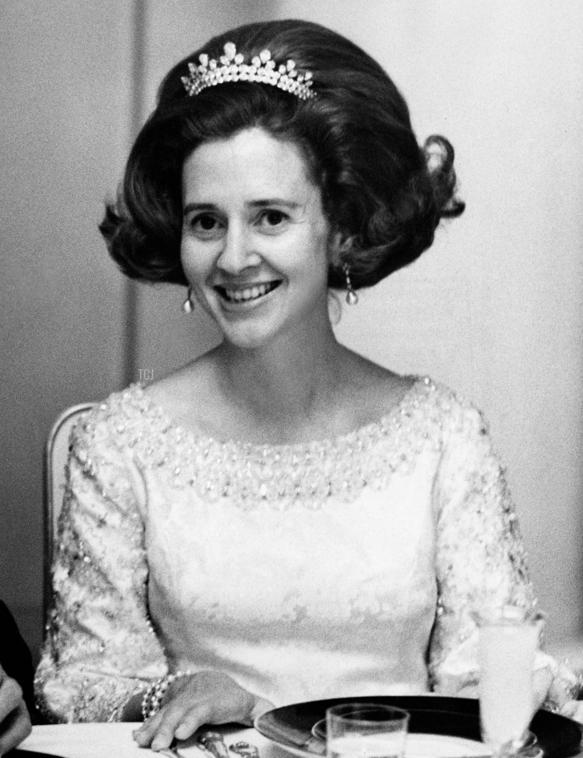 Undated portrait of Queen Fabiola of Belgium, Belgian King Baudouin 's wife