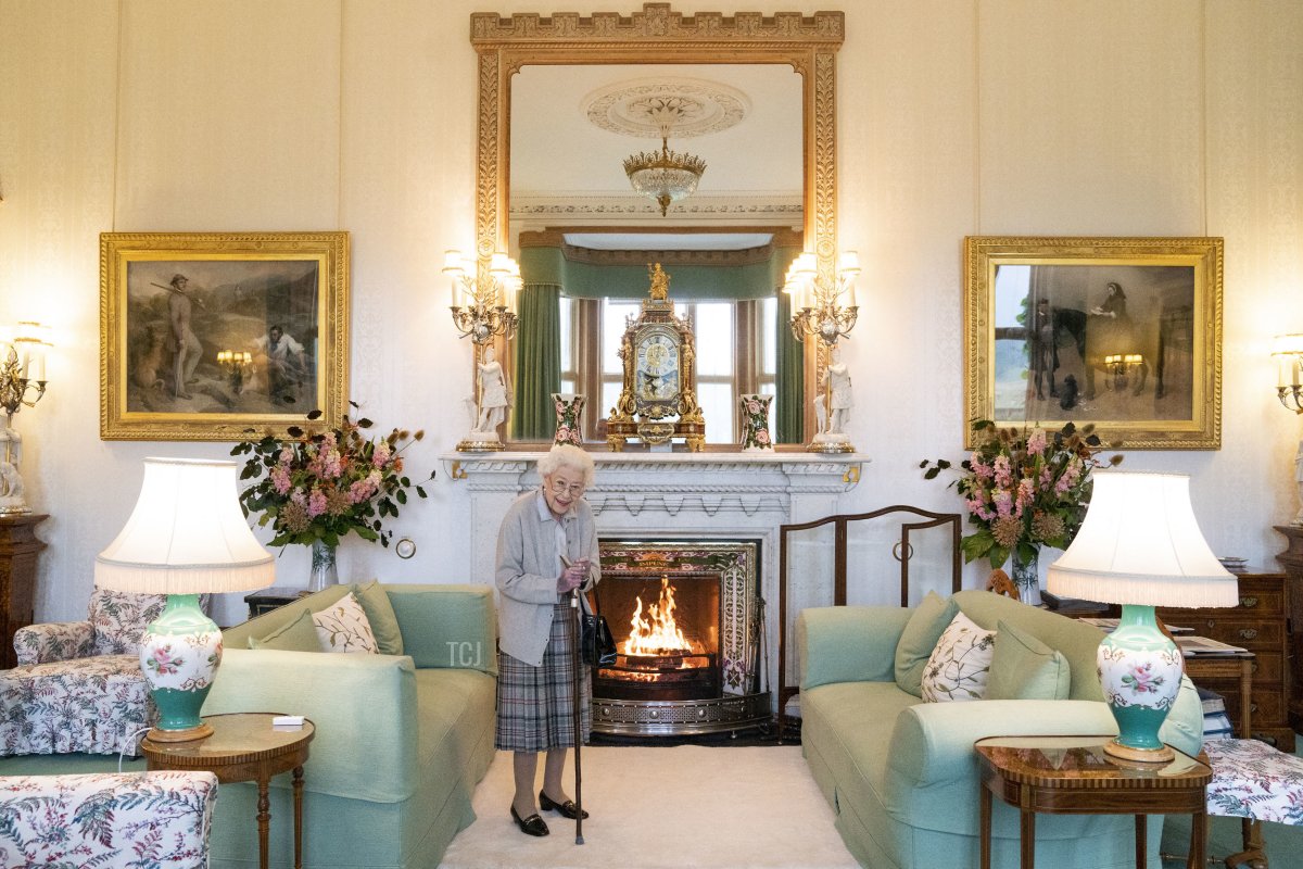 Britain's Queen Elizabeth II waits to meet with new Conservative Party leader and Britain's Prime Minister-elect at Balmoral Castle in Ballater, Scotland, on September 6, 2022