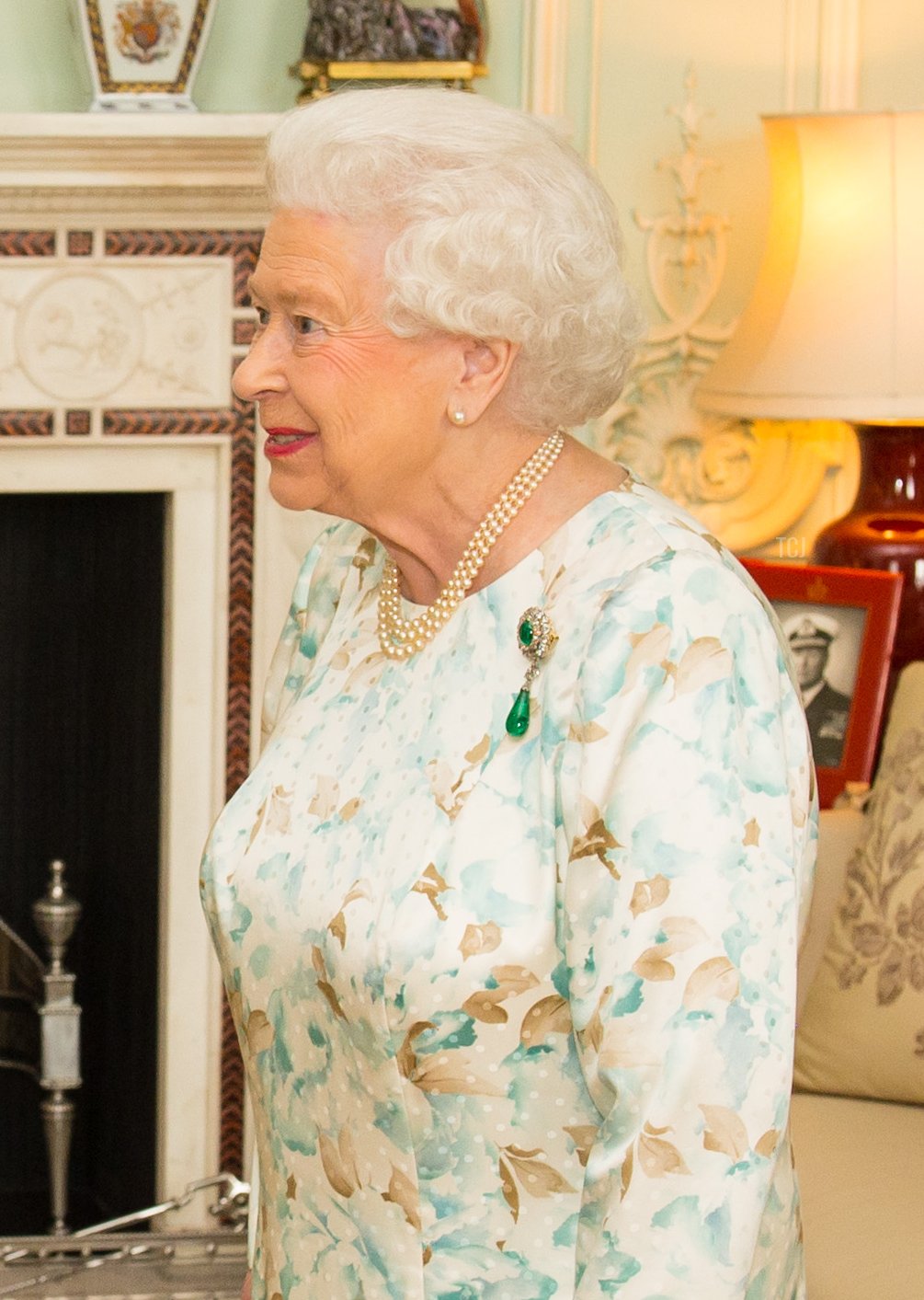 Queen Elizabeth II welcomes Theresa May at the start of an audience where she invited the former Home Secretary to become Prime Minister and form a new government at Buckingham Palace on July 13, 2016 in London, England