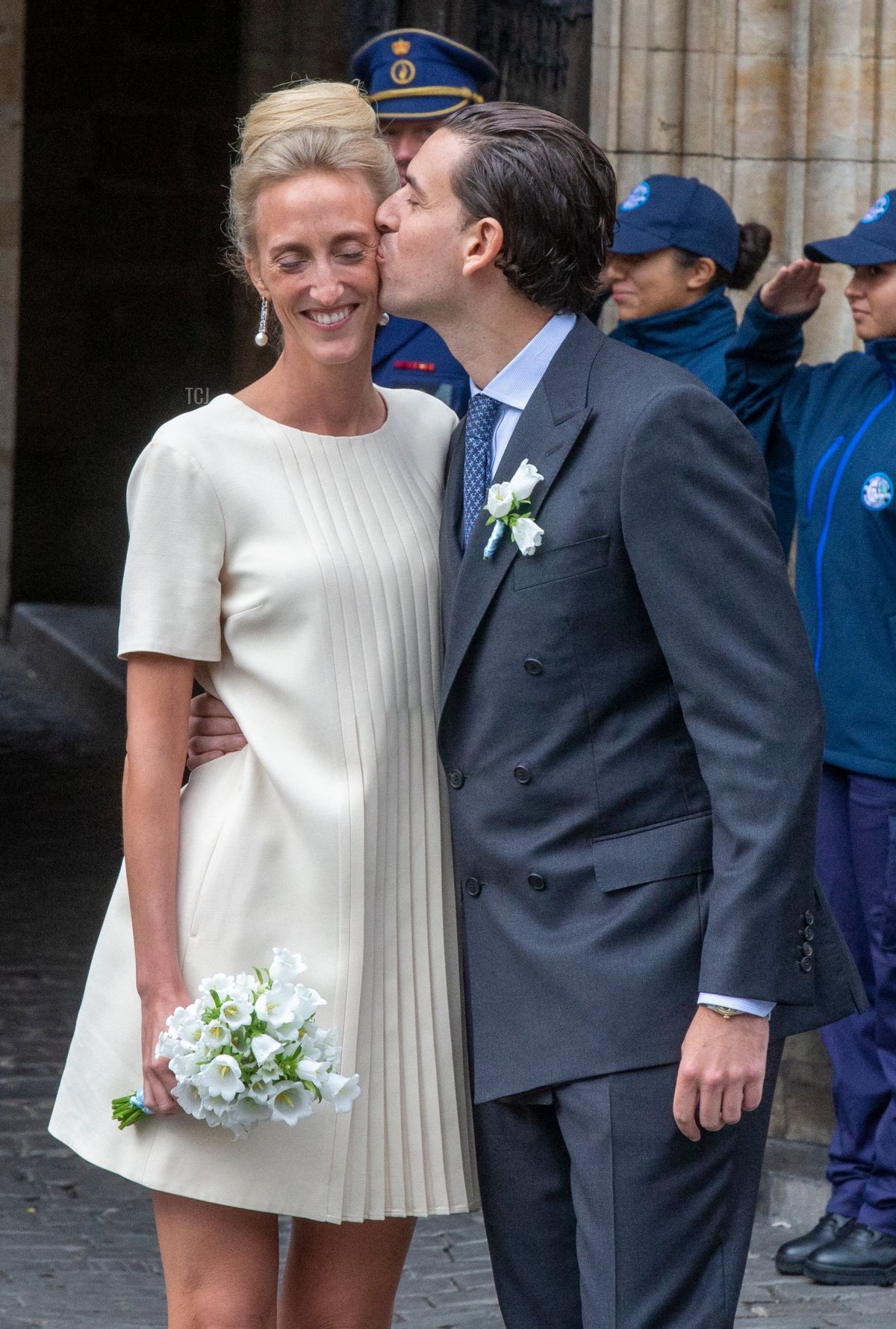Princess Maria Laura and William Isvy pictured after the official wedding at the Brussels City Hall, of Princess Maria-Laura of Belgium and William Isvy, Saturday 10 September 2022, in Brussels