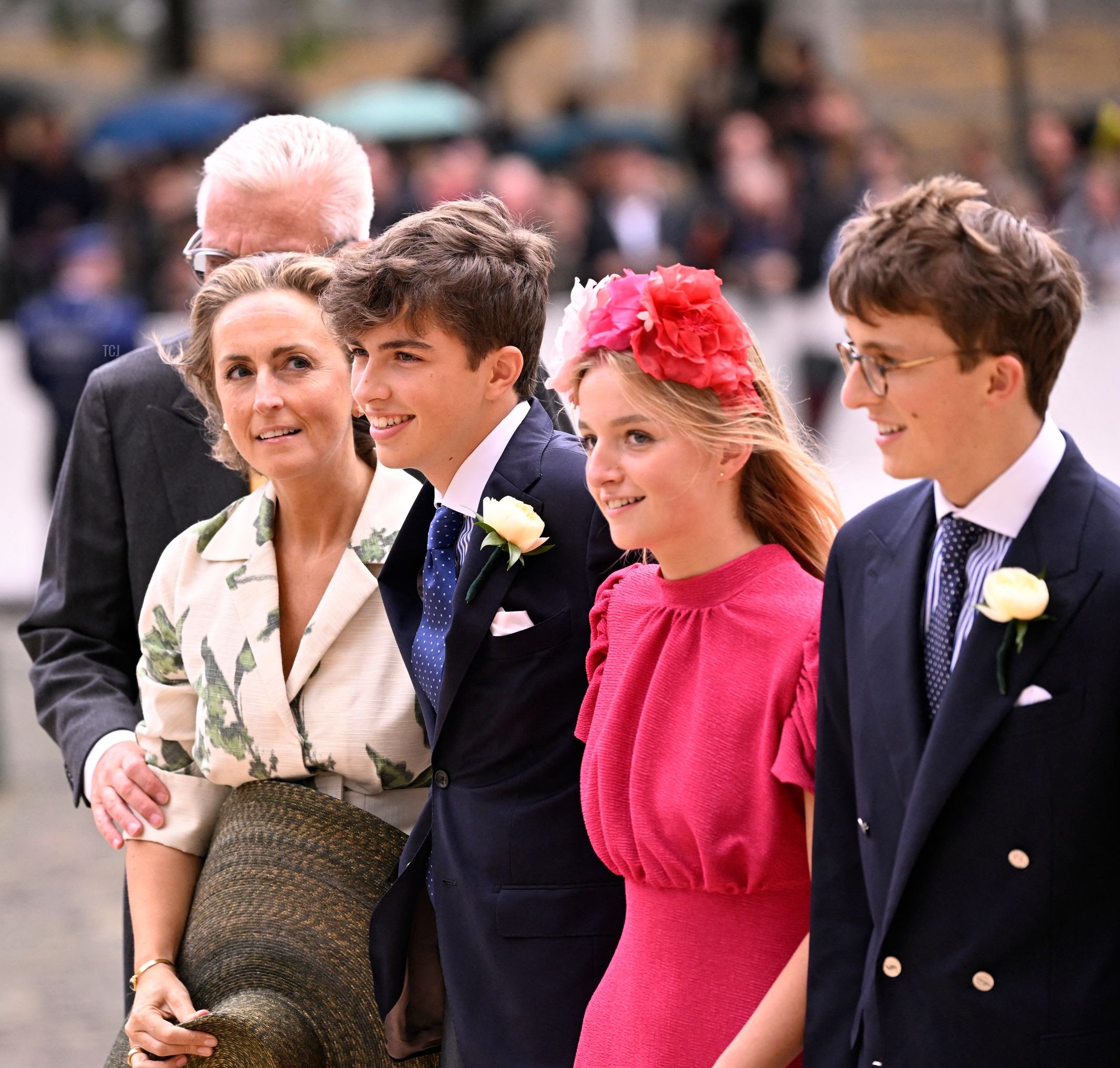 Prince Laurent of Belgium, Princess Claire of Belgium, Prince Aymeric, Princess Louise and Prince Nicolas pictured arriving for the wedding ceremony of Princess Maria-Laura of Belgium and William Isvy, at the Saint Michael and Saint Gudula Cathedral (Cathedrale des Saints Michel et Gudule / Sint-Michiels- en Sint-Goedele kathedraal), Saturday 10 September 2022, in Brussels