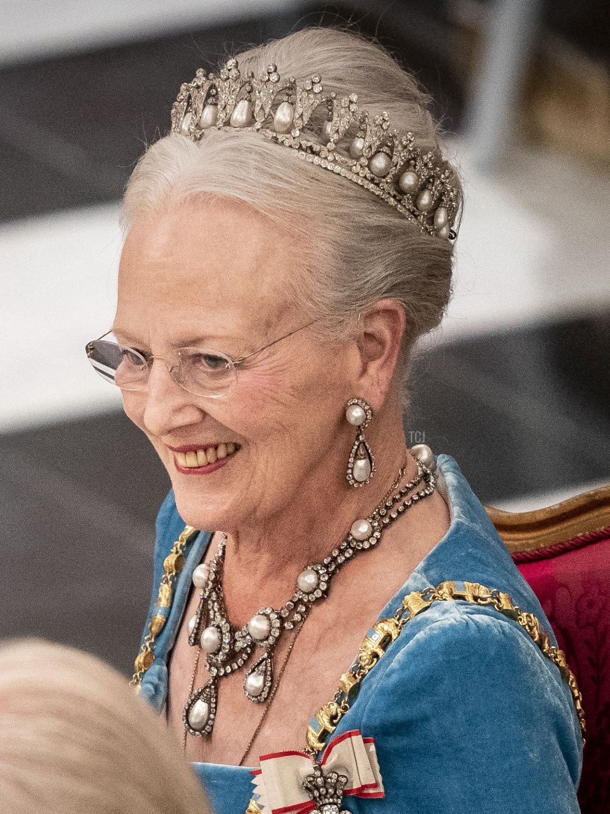 Queen Margrethe II of Denmark attends the gala banquet at Christiansborg Palace on September 11, 2022, during celebrations to mark the 50th anniversary of her accession to the throne