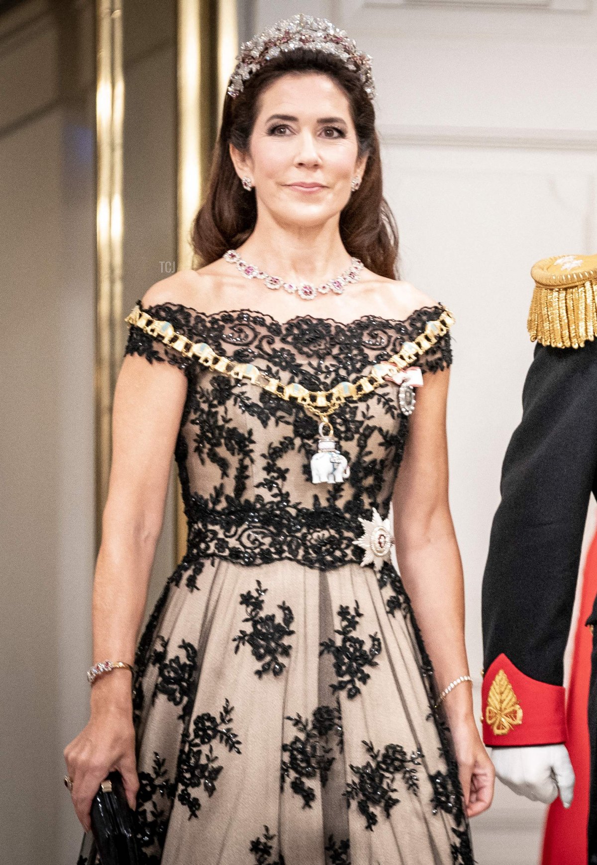 Crown Prince Frederik and Crown Princess Mary arrive at the gala banquet at Christiansborg Palace on September 11, 2022, during celebrations to mark the 50th anniversary of the Queen of Denmark's accession to the throne