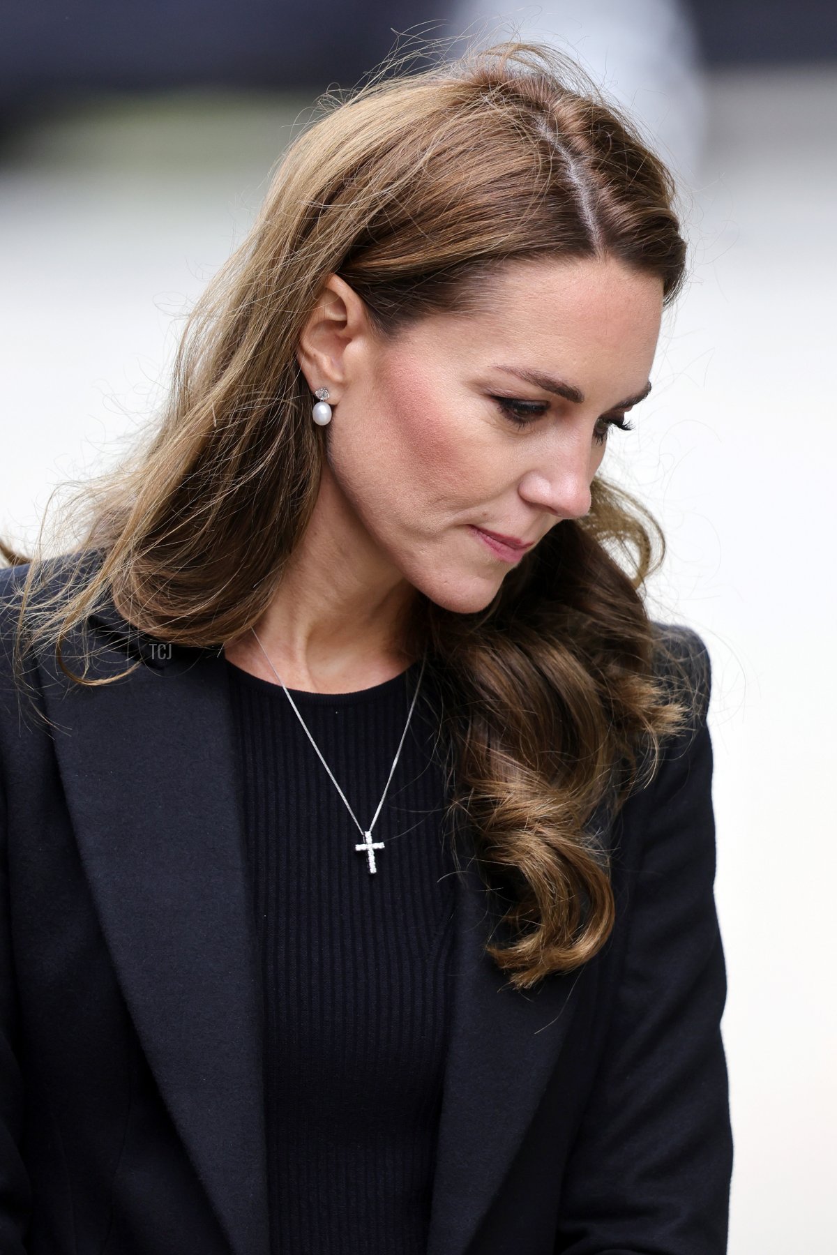 Catherine, Princess of Wales views floral tributes at Sandringham on September 15, 2022 in King's Lynn, England