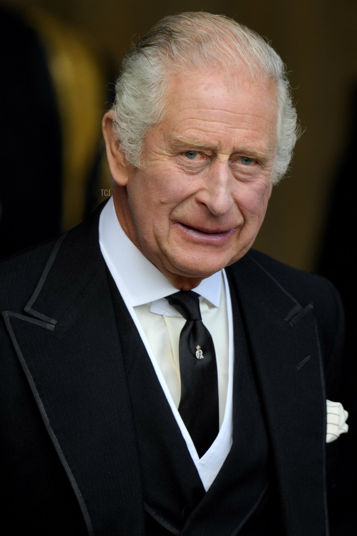 King Charles III leaves Westminster Hall after the Presentation of Addresses by both Houses of Parliament in Westminster Hall at the Houses of Parliament on September 12, 2022 in London, England