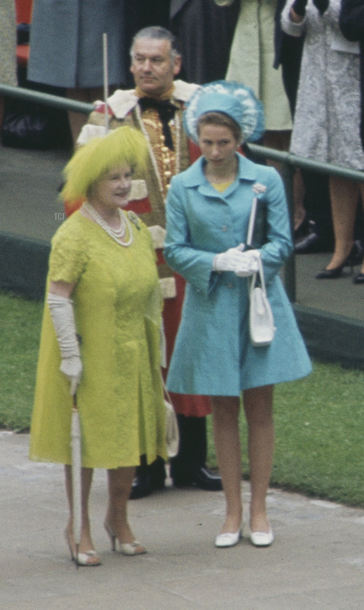 Prince Charles (centre, right), Queen Elizabeth II and Prince Philip pose for photographers after the ceremony of Charles' investiture as Prince of Wales at Caernarfon Castle, Gwynedd, Wales, 1st July 1969