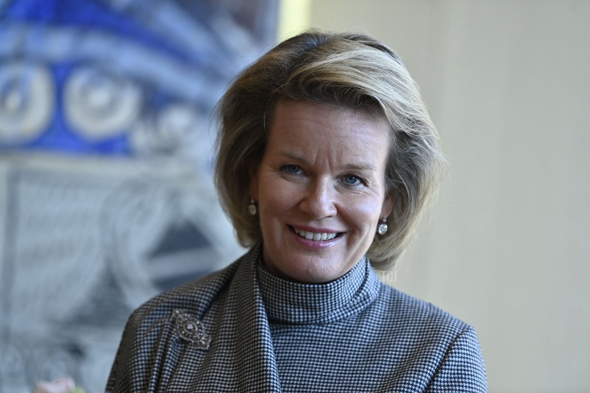 Queen Mathilde of Belgium pictured during a royal visit to the new headquarters of the BNP Paribas Fortis bank in Brussels, Wednesday 28 September 2022