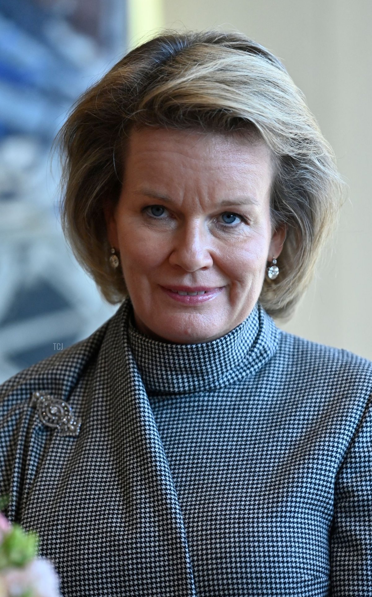 Queen Mathilde of Belgium pictured during a royal visit to the new headquarters of the BNP Paribas Fortis bank in Brussels, Wednesday 28 September 2022