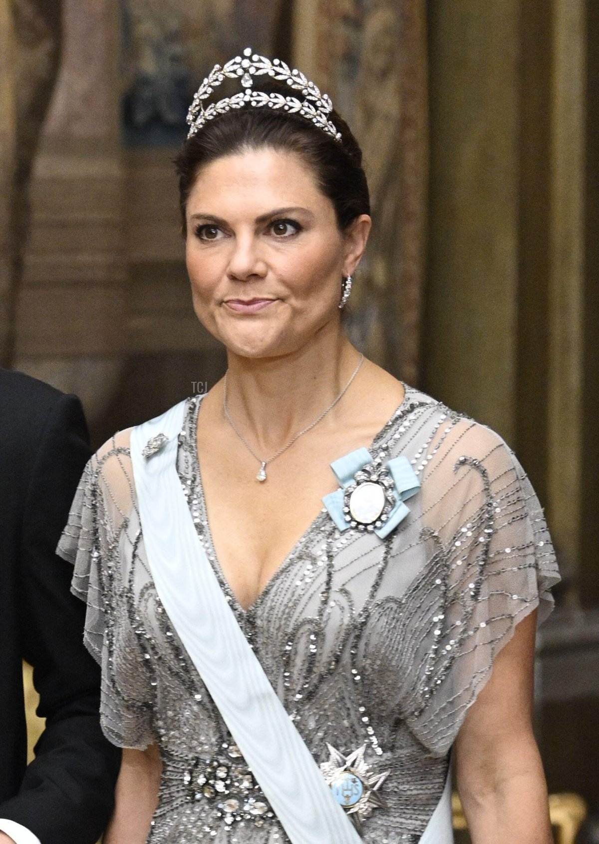 Crown Princess Victoria arrives at a dinner at Stockholm Palace September 29, 2022