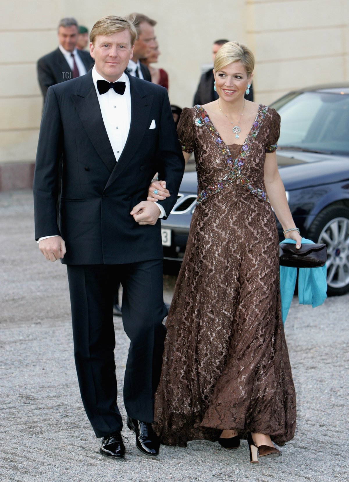 Prince Willem-Alexander of the Netherlands and Princess Maxima of the Netherlands arrives for H.M. King Carl XVI Gustaf's private dinner to celebrate his 60th Birthday at Drottningholm Palace on April 29, 2006 in Stockholm, Sweden