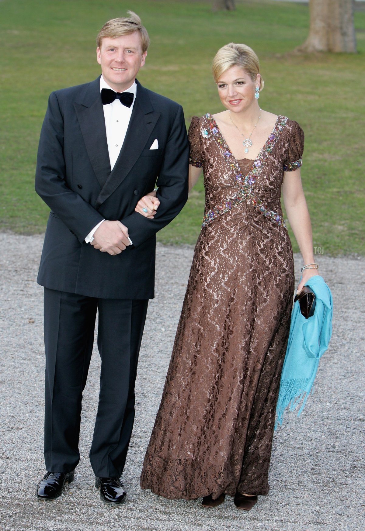 Prince Willem-Alexander of the Netherlands and Princess Maxima of the Netherlands arrives for H.M. King Carl XVI Gustaf's private dinner to celebrate his 60th Birthday at Drottningholm Palace on April 29, 2006 in Stockholm, Sweden