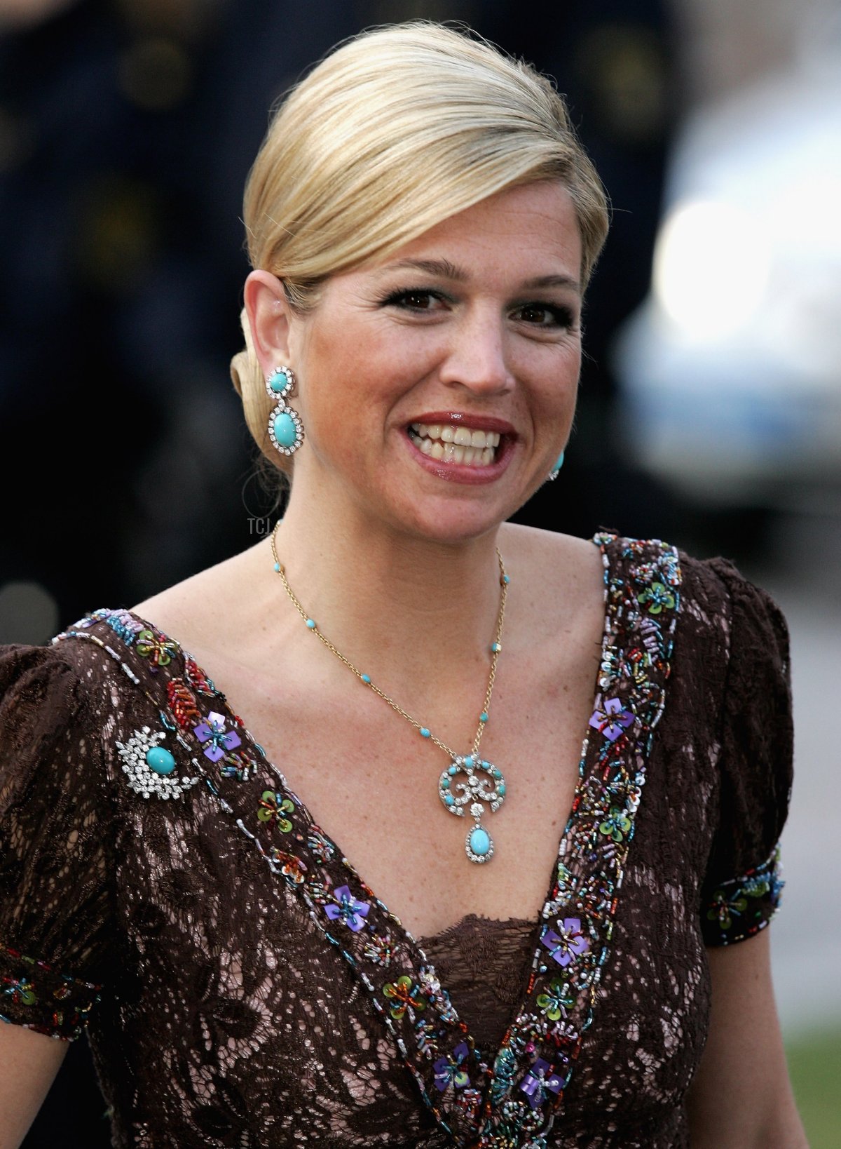 Princess Maxima of the Netherlands arrives for H.M. King Carl XVI Gustaf's private dinner to celebrate his 60th Birthday at Drottningholm Palace on April 29, 2006 in Stockholm, Sweden