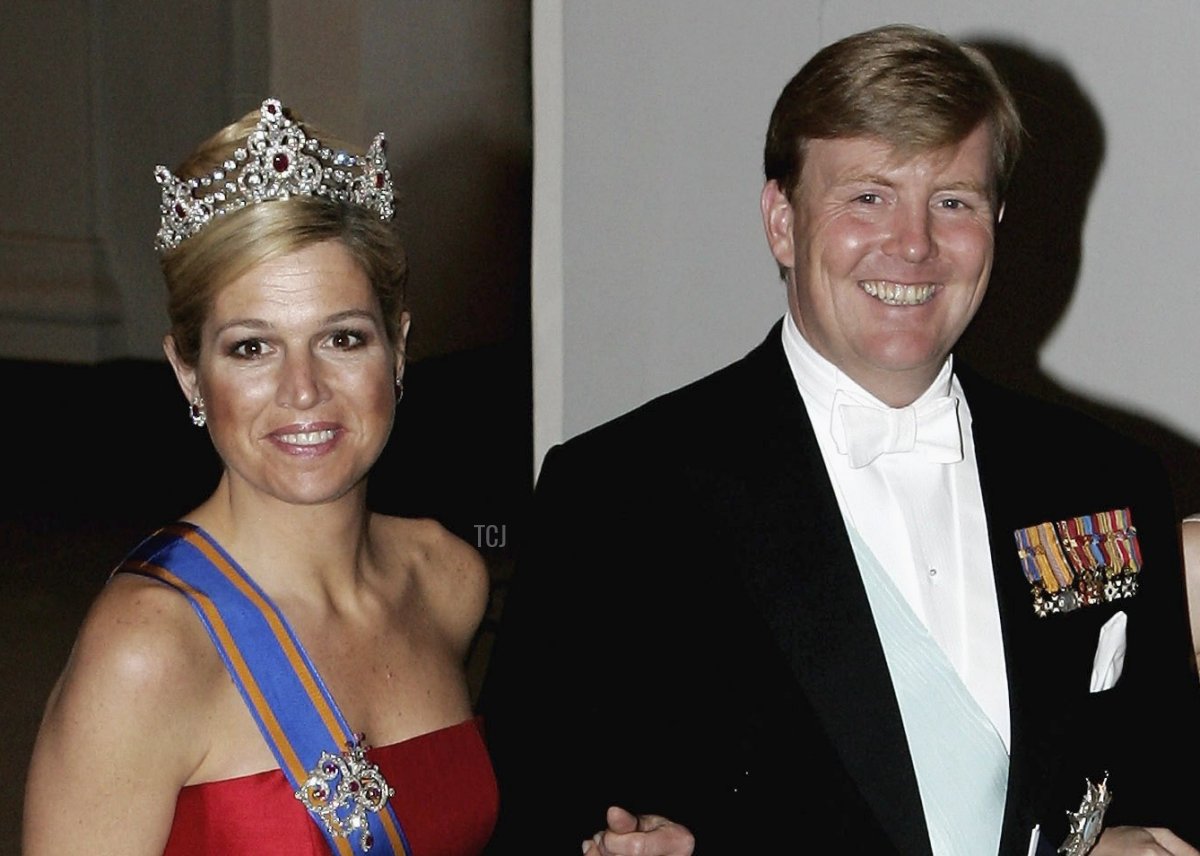Princess Maxima of the Netherlands, Prince Willem-Alexander of the Netherlands and Princess Mary of Denmark arrive for the Gala Dinner at Royal Palace to celebrate King Carl XVI Gustaf of Sweden's 60th birthday on April 30, 2006 in Stockholm, Sweden