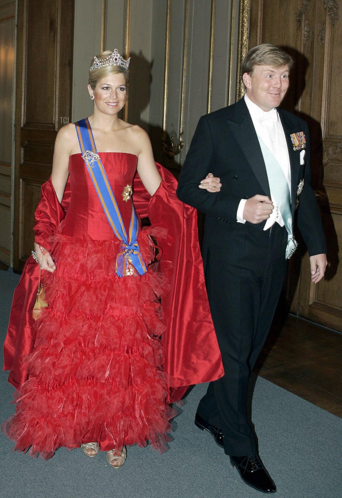 Crown Princess Maxima and Crown Prince Willem Alexander of the Nehtherlands arrive for the special concert for King Carl Gustaf of Sweden who celebrates his 60th birthday, at the Royal Palace in Stockholm, 30 April 2006MAJA SUSLIN/AFP via Getty Images
