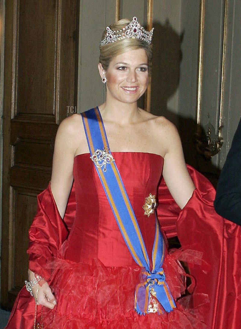 Princess Maxima of the Netherlands arrives for the Gala Dinner at Royal Palace to celebrate King Carl Gustaf XVI of Sweden's 60th Birthday on April 30, 2006 in Stockholm, Sweden