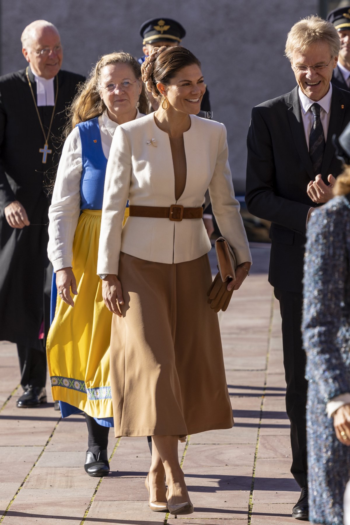 Crown Princess Victoria of Sweden attends a church ceremony at the Uppsala Cathedral in connection with the start of the annual meetings of the Swedish Church on October 4, 2022 in Uppsala, Sweden