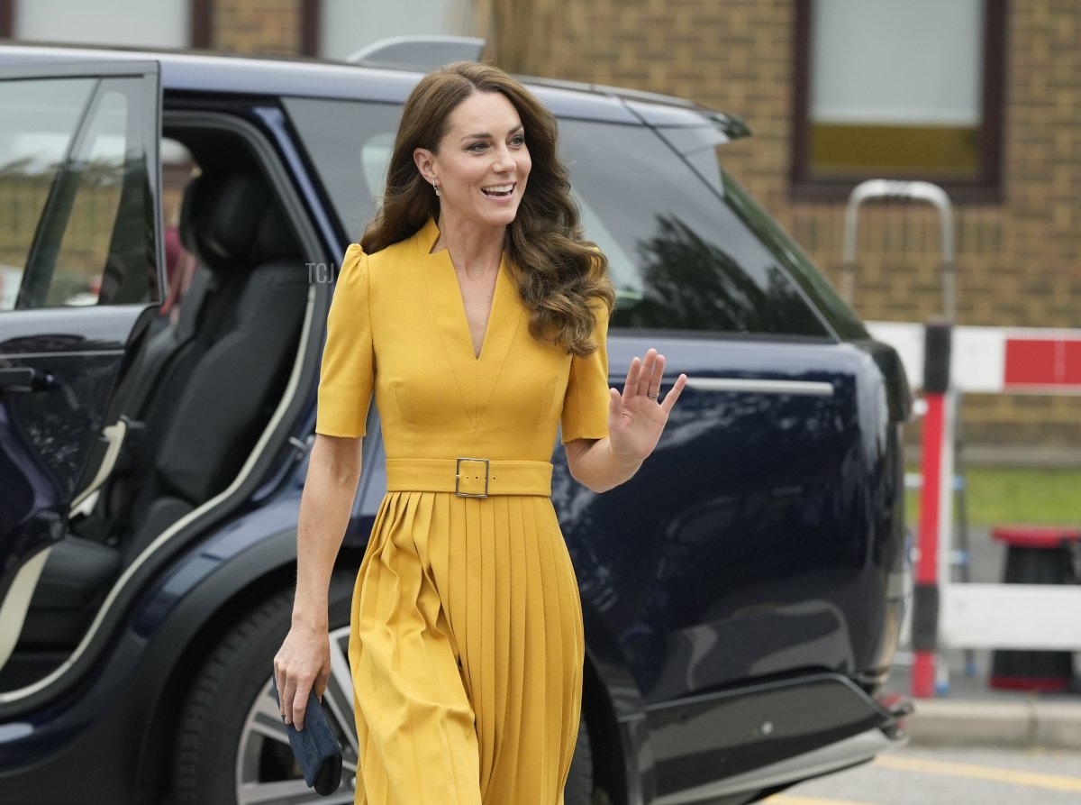 Catherine, Princess of Wales visits the maternity unit at the Royal Surrey County Hospital on October 5, 2022 in Guildford, England