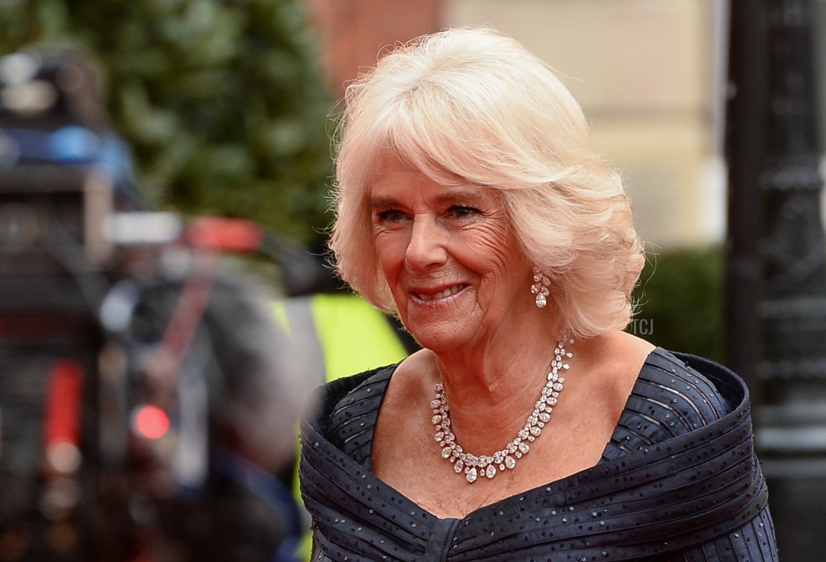 Camilla, Duchess of Cornwall attends The Olivier Awards with Mastercard at the Royal Albert Hall on April 07, 2019 in London, England