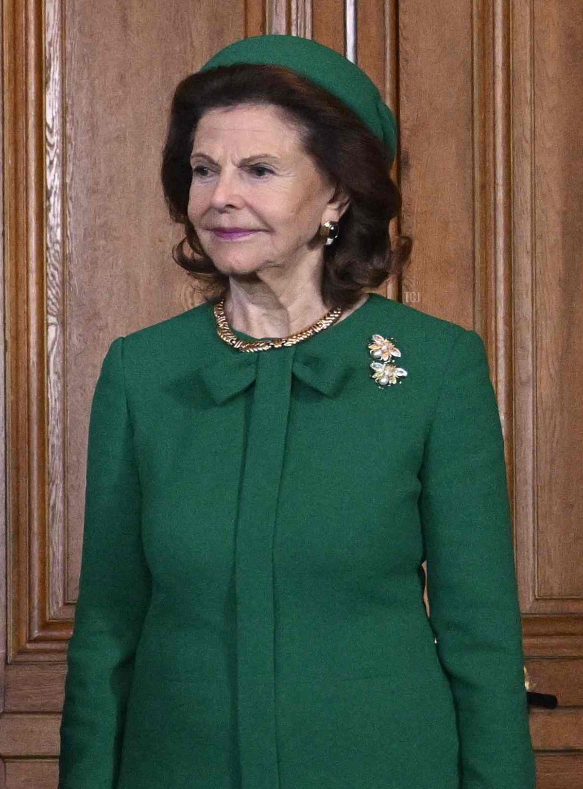 Queen Maxima of the Netherlands, King Willem-Alexander of the Netherlands, King Carl Gustaf of Sweden and Queen Silvia of Sweden attend a press conference at the Royal Palace in Stockholm, on October 11, 2022
